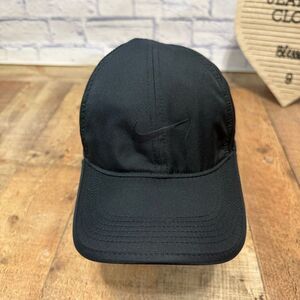 Nike Dri-Fit Hat Featherlight Black Swoosh Strapback 1 Size Cap Unisex